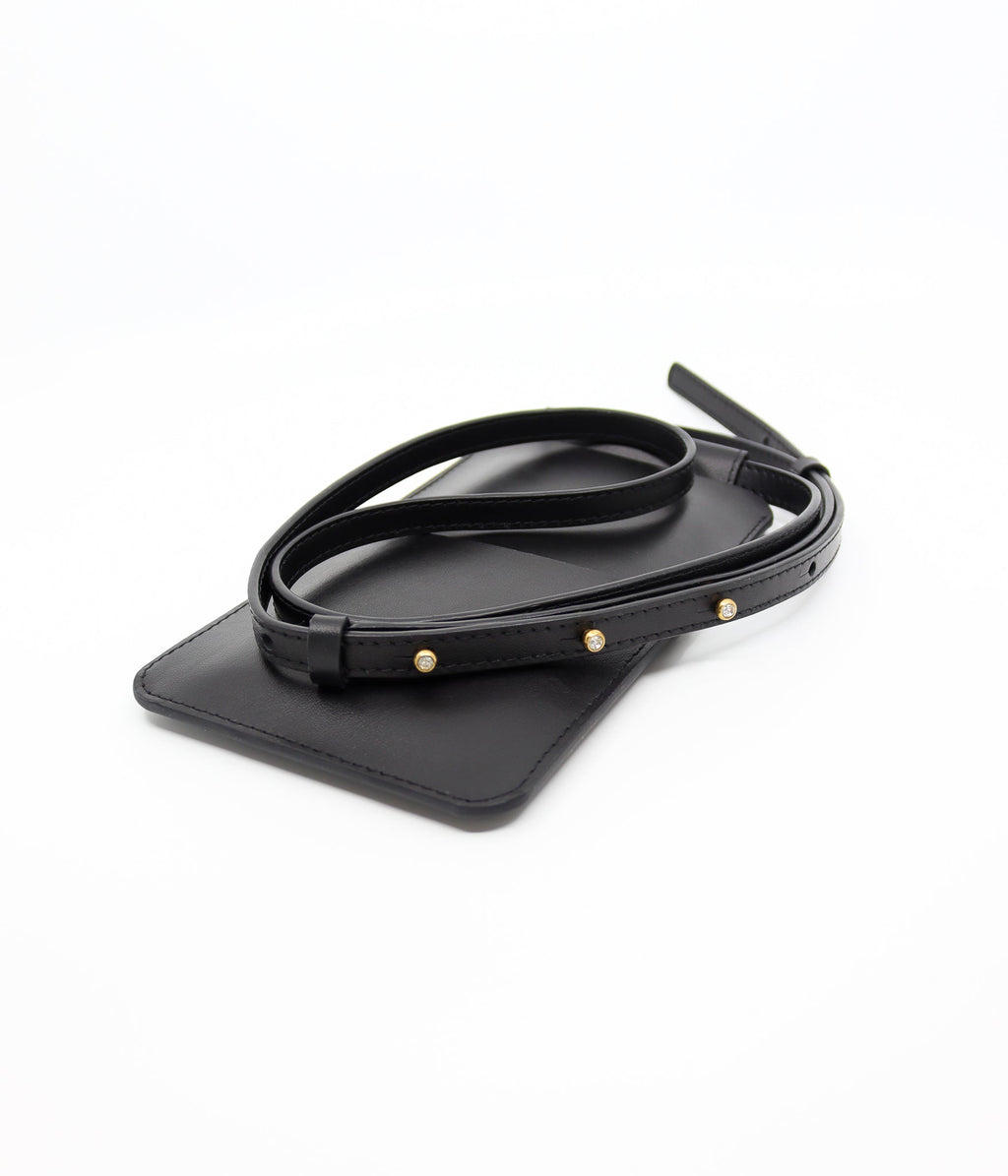 Leather Phone Bag - Black