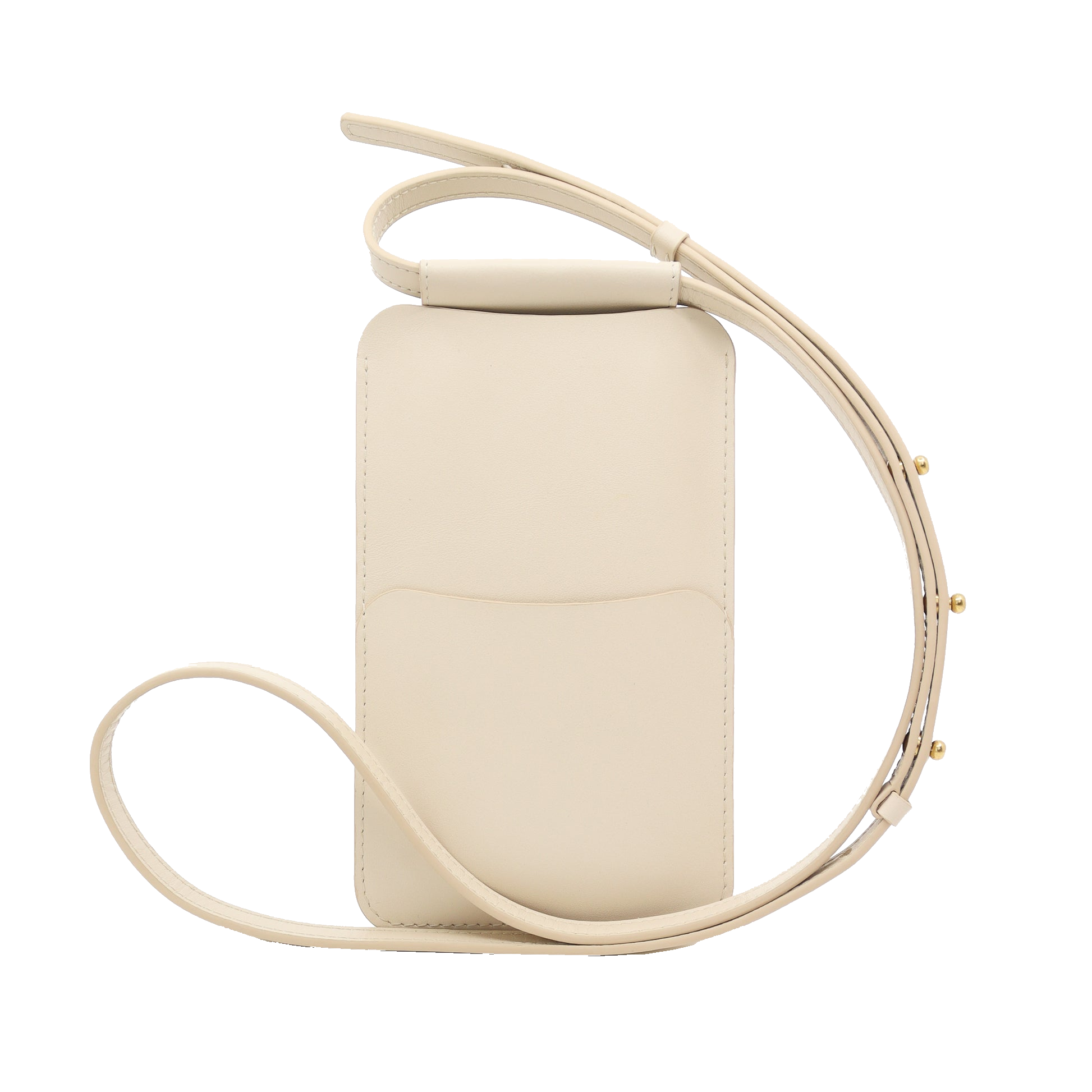 Leather Phone Bag - Beige — Framsida