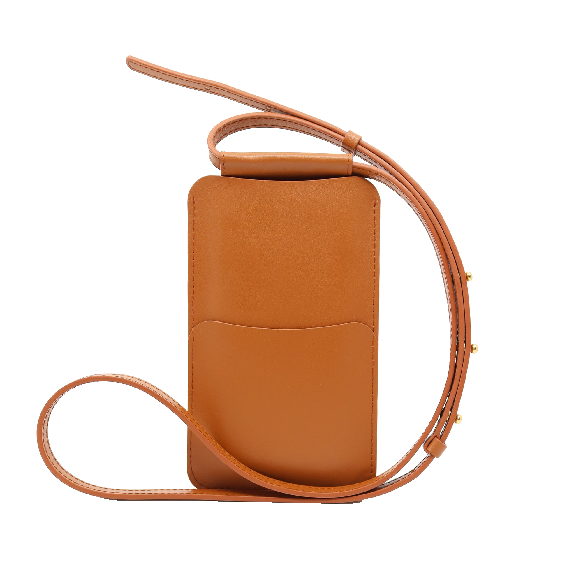 Leather Phone Bag - Tan — Framsida
